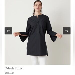 ODEEH Black Button-Up Tunic